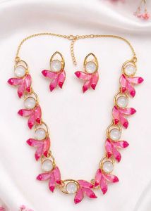 Stunning Pink Floral Jewellery Set