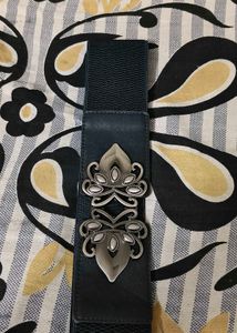 Elastic Belt with Ornate Buckle