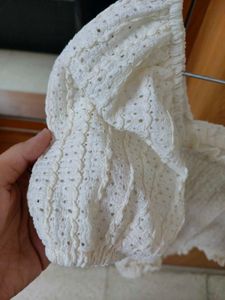 Chic White Smocked Puff Sleeve Top