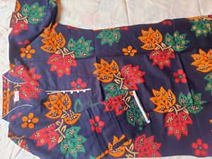 Blue Floral Printed Kurta