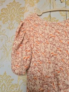 Floral Ruched Puff Sleeve Dress