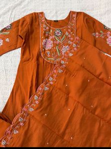 Rust coloured embroidered Suit Set