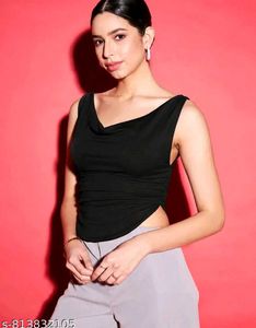 Black Cowl Neck Sleeveless Top 🖤