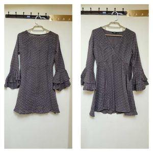 NUON Brown Ditsy Print Tunic Top