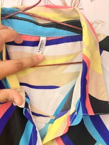Vero Moda Vibrant Abstract Print Button-Up Shirt