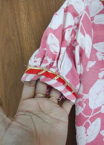 Girls Pink &amp; White Kurta Sharara Set (8-10years)