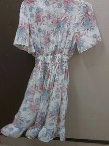 Floral Print Puff Sleeve Mini Dress