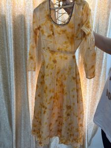 Beautiful Orange Tie-Dye Ethnic Gown