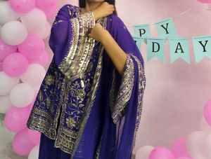 Beautiful Purple Embroidered Kurta Set