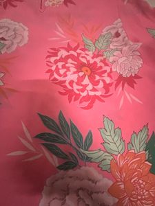 Pink Floral Print Top with Flutter Bell Sleeves -