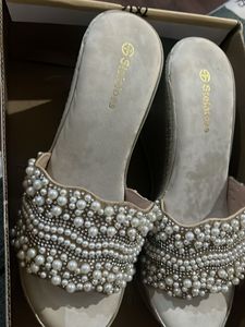 Embellished Pearl &amp; Rhinestone Sandals