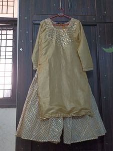 Real Mirror Work Sharara Set With Heavy Flair