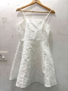White Textured Mini Dress