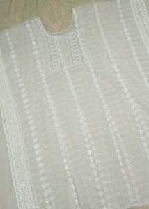 Elegant White Chikankari Kaftan