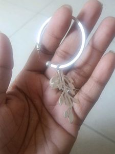 Elegant Leaf &amp; Pearl Hoop Earrings