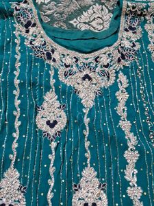 Teal Embellished Salwar Kameez