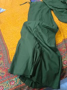 Green Kurta set with Gold Print