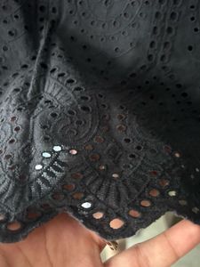 Black Broderie Anglaise Top