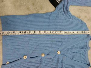 Ribbed Blue Cardigan
