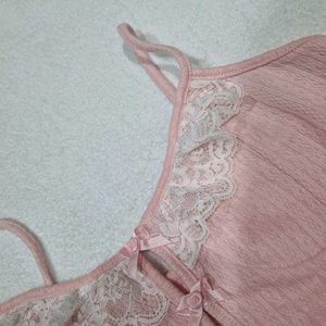 Pink Lace Trim Cami Top (New)