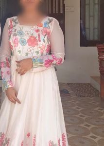 Floral Print Anarkali Kurta with Dupatta