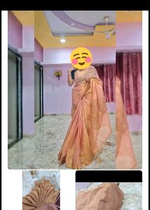 Elegant Rose Gold Saree