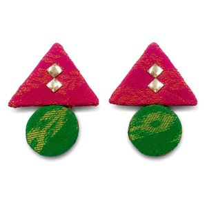 Boho Geometric Fabric Earrings