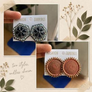✨ Exquisite Hexagonal and Sun studs ✨
