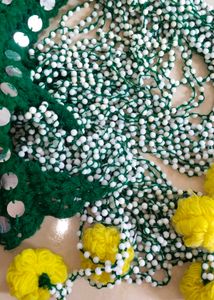 Handmade Green Woolen Door Toran.