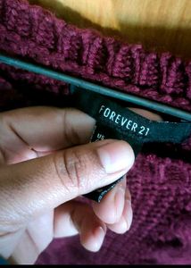 Burgundy Cable Knit Sweater
