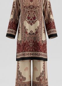 Elegant Paisley Print Kurta Set