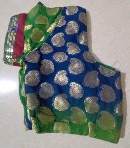 Embroidered Green Silk Saree