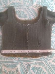Wrinkled Blouse Cum Crop Top
