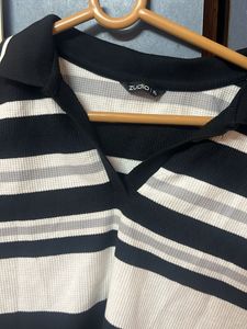 Striped polo T-shirt