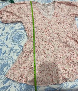 H&amp;M Floral Print Puff Sleeve Dress