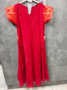Preety Red Dress For Girls