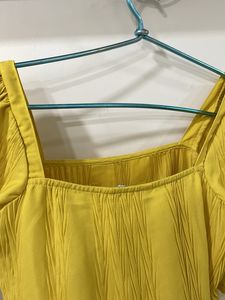 Mustard Peplum Top