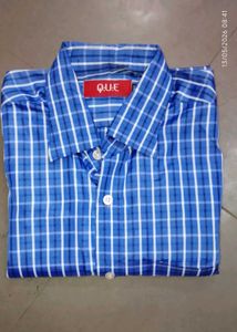 Men's Blue Checked Classic Fit Shirt