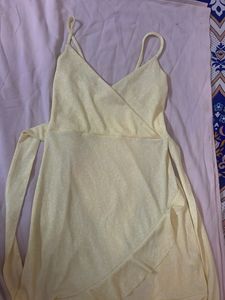 Cute Yellow Wrap Dress