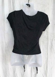 Cute Lip Print Ruched Crop Top