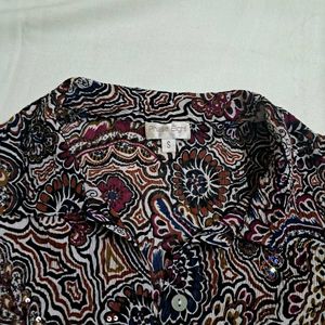 Y2k Vintage 2000s Pleated Embellished Shirt Top