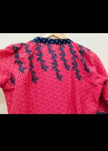 Vibrant Pink Printed Kurta with dupatta