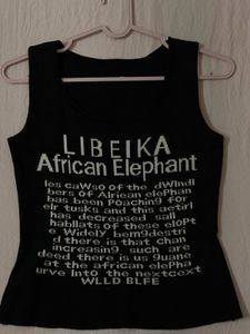 Black Sleeveless Graphic Print Top