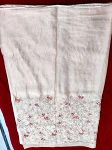 Elegant Embroidered Saree With Blouse Piece