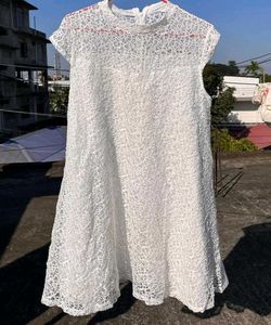 White Lace A-Line Dress