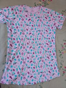Cute Pink Panda Print T-Shirt