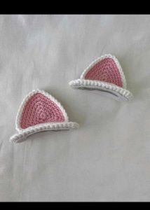 Cute Crochet Cat Ear Hair Clips