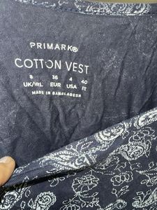 Primark Navy Paisley Print Sleeveless Top