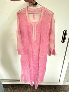 Elegant Pink Chikankari Kurta