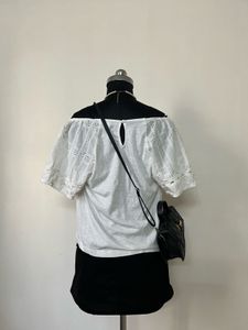White Eyelet Off-Shoulder Top